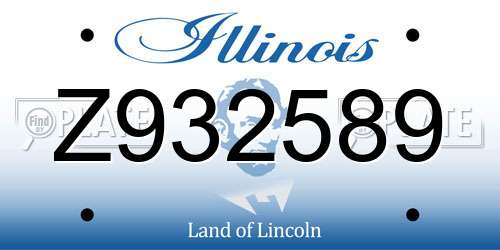 Z932589 Illinois License Plate