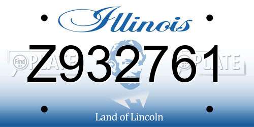 Z932761 Illinois License Plate