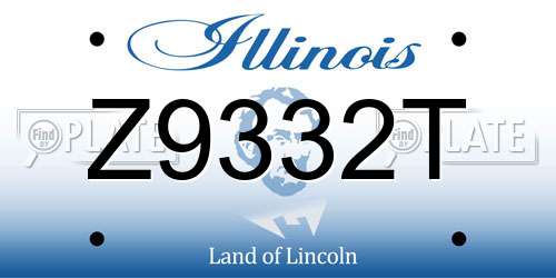 Z9332T Illinois License Plate