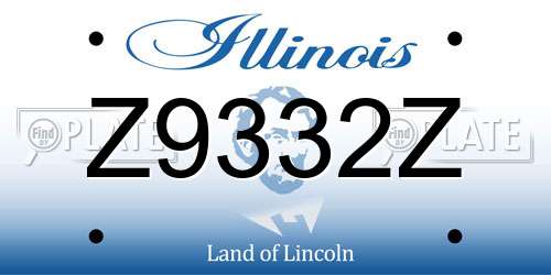 Z9332Z Illinois License Plate