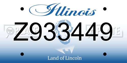 Z933449 Illinois License Plate
