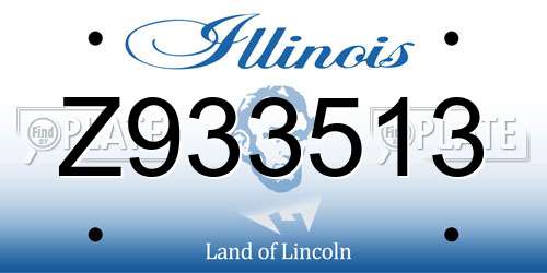 Z933513 Illinois License Plate