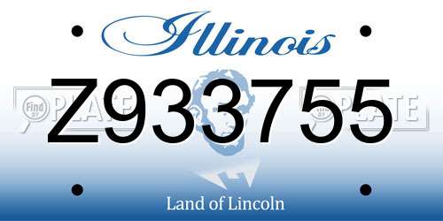 Z933755 Illinois License Plate