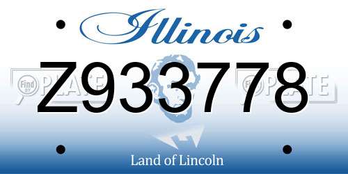 Z933778 Illinois License Plate