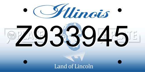 Z933945 Illinois License Plate