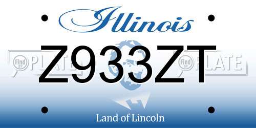 Z933ZT Illinois License Plate