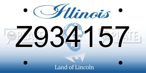 Z934157 Illinois License Plate