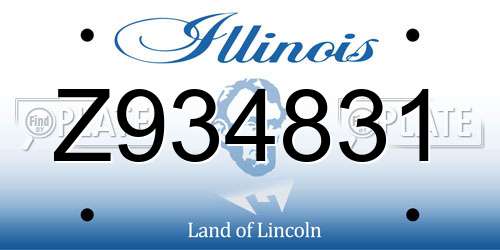 Z934831 Illinois License Plate