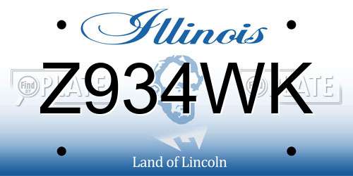 Z934WK Illinois License Plate
