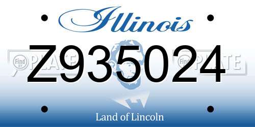 Z935024 Illinois License Plate