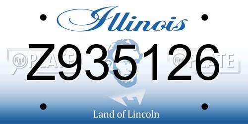 Z935126 Illinois License Plate