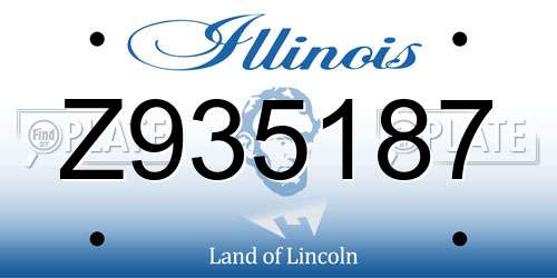 Z935187 Illinois License Plate