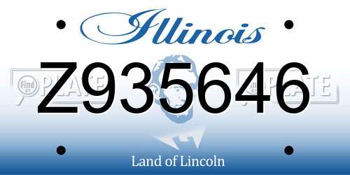 Z935646 Illinois License Plate