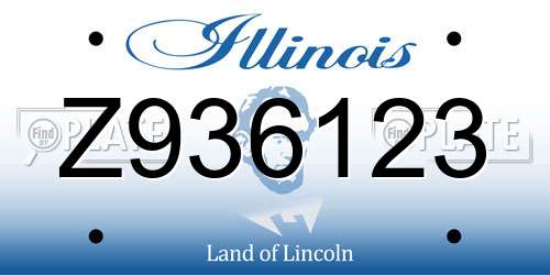 Z936123 Illinois License Plate