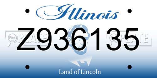 Z936135 Illinois License Plate