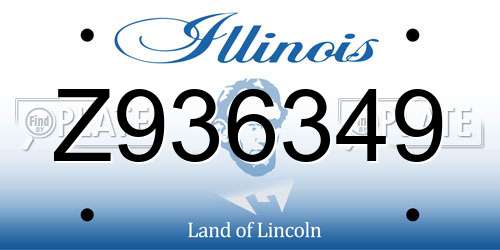 Z936349 Illinois License Plate