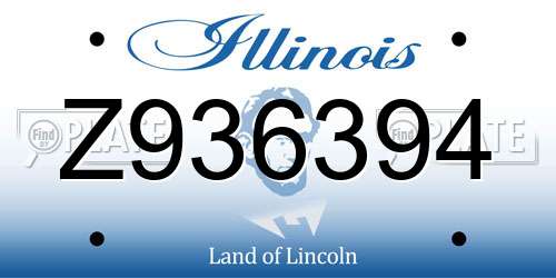 Z936394 Illinois License Plate