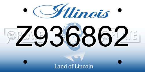 Z936862 Illinois License Plate