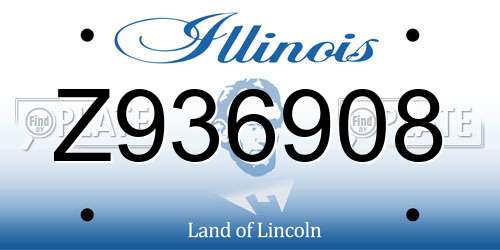 Z936908 Illinois License Plate