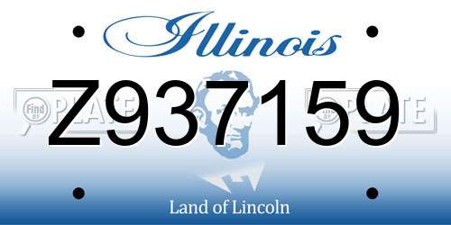 Z937159 Illinois License Plate