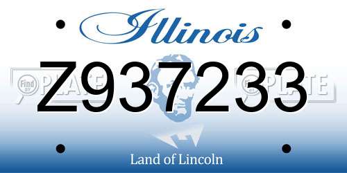 Z937233 Illinois License Plate