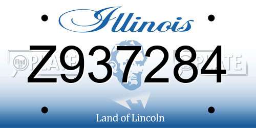 Z937284 Illinois License Plate