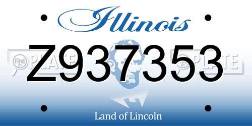 Z937353 Illinois License Plate
