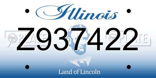 Z937422 Illinois License Plate