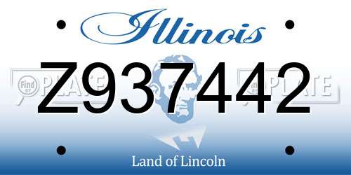 Z937442 Illinois License Plate