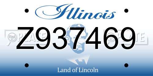 Z937469 Illinois License Plate