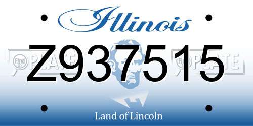 Z937515 Illinois License Plate