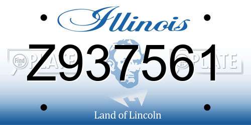 Z937561 Illinois License Plate