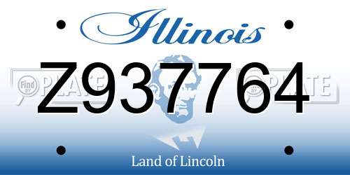 Z937764 Illinois License Plate