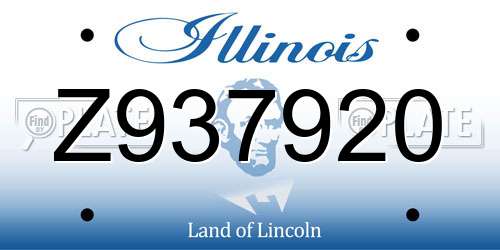 Z937920 Illinois License Plate