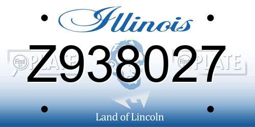 Z938027 Illinois License Plate