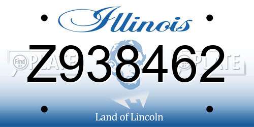 Z938462 Illinois License Plate