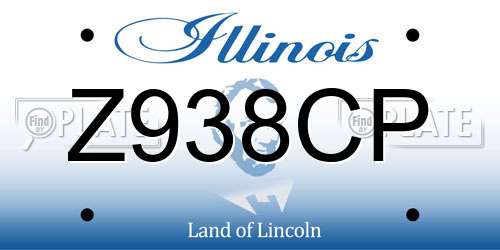Z938CP Illinois License Plate