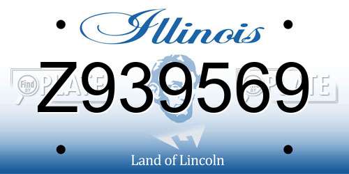 Z939569 Illinois License Plate