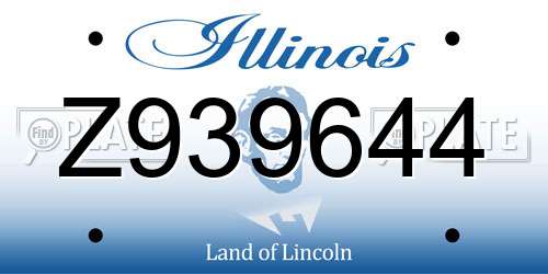 Z939644 Illinois License Plate