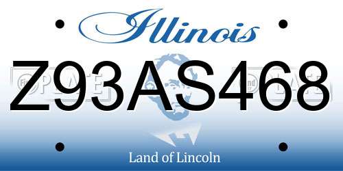 Z93AS468 Illinois License Plate
