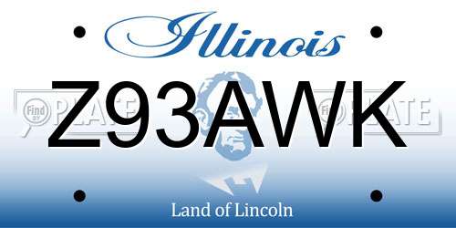 Z93AWK Illinois License Plate