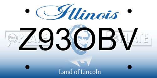 Z93OBV Illinois License Plate