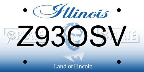 Z93OSV Illinois License Plate