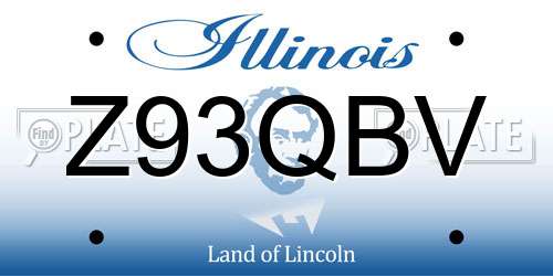 Z93QBV Illinois License Plate