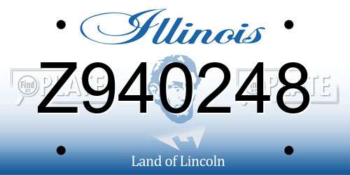 Z940248 Illinois License Plate