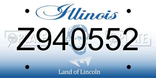 Z940552 Illinois License Plate