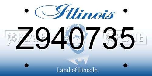 Z940735 Illinois License Plate