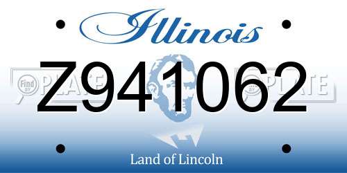 Z941062 Illinois License Plate