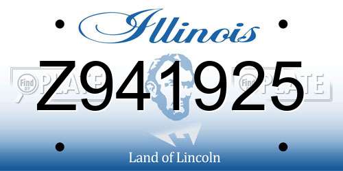 Z941925 Illinois License Plate