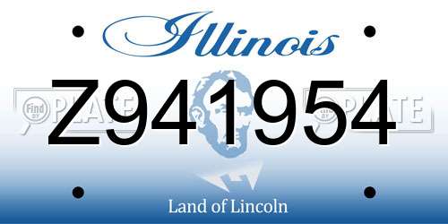 Z941954 Illinois License Plate